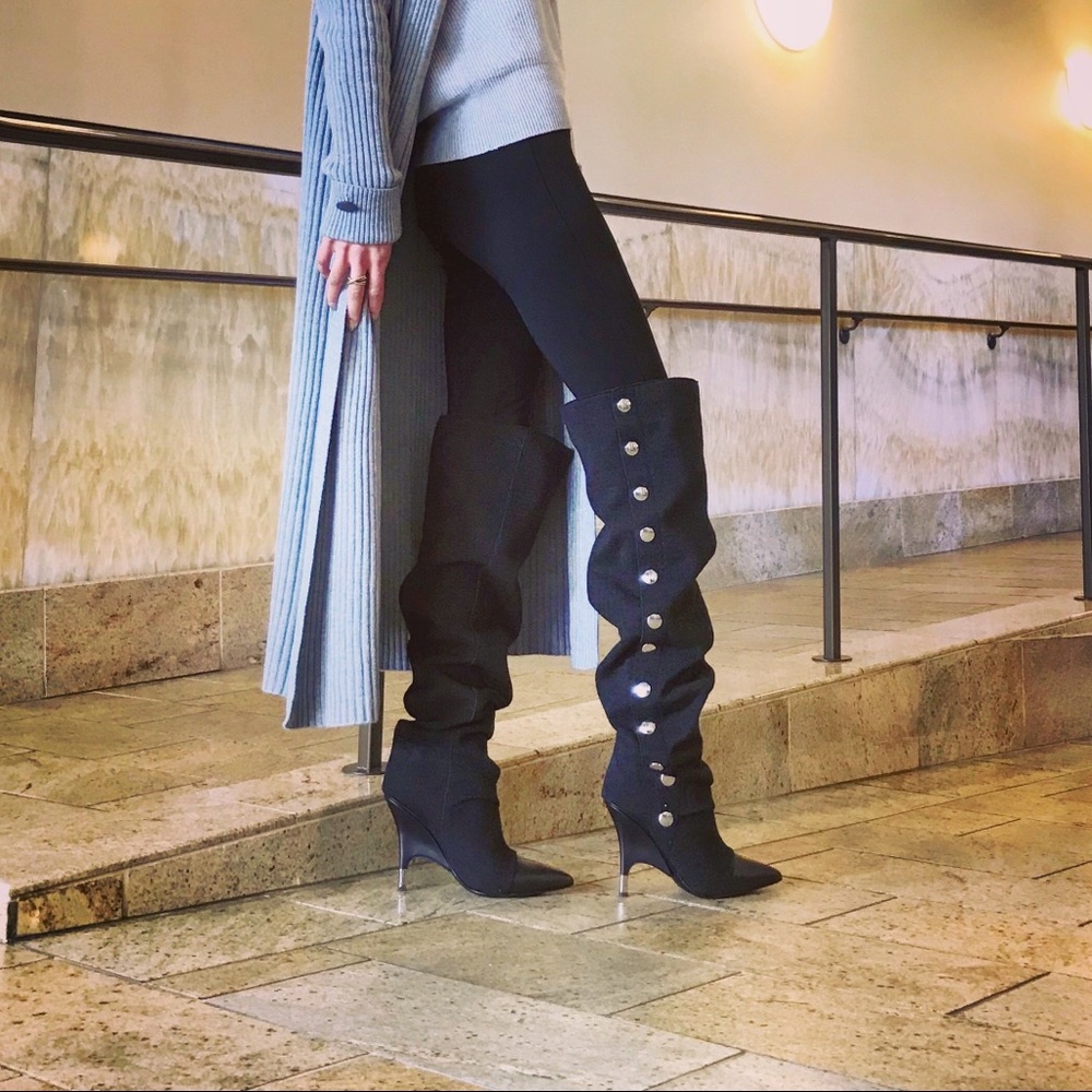 giuseppe zanotti NIB otk denim & blk patent boots - Picture 3 of 16